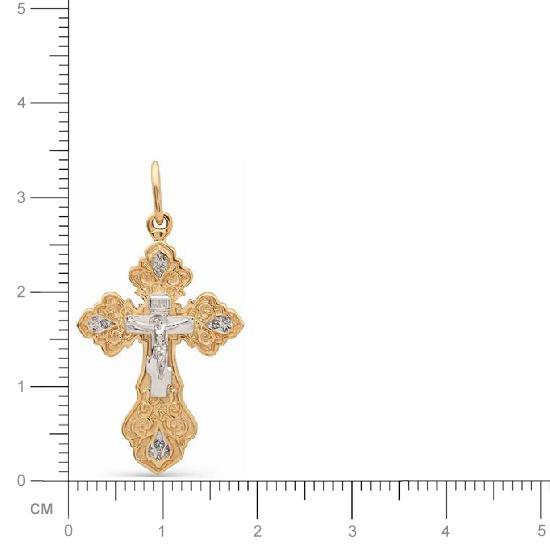 Крестик с бриллиантом из красного золота (арт. 812907)
