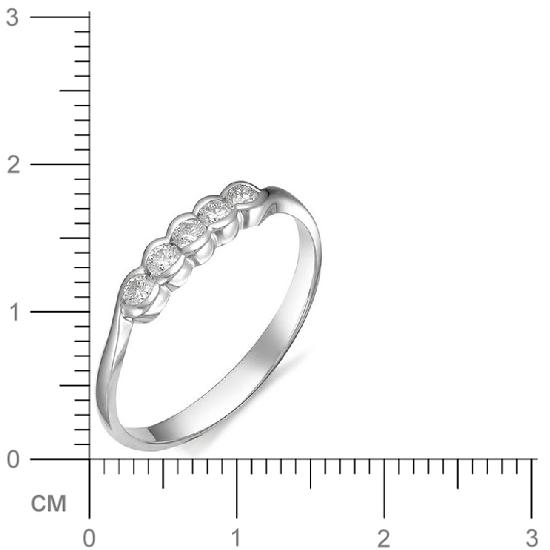 Кольцо с бриллиантами из белого золота (арт. 813639)