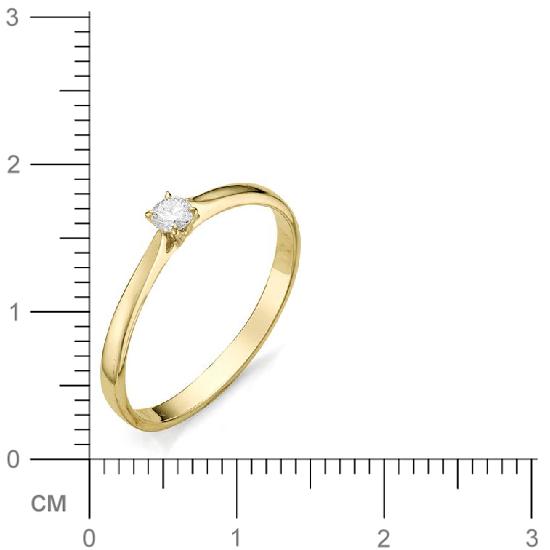 Кольцо с бриллиантом из желтого золота (арт. 813648)