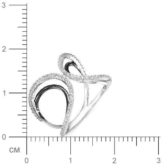 Кольцо с бриллиантами из белого золота (арт. 813980)