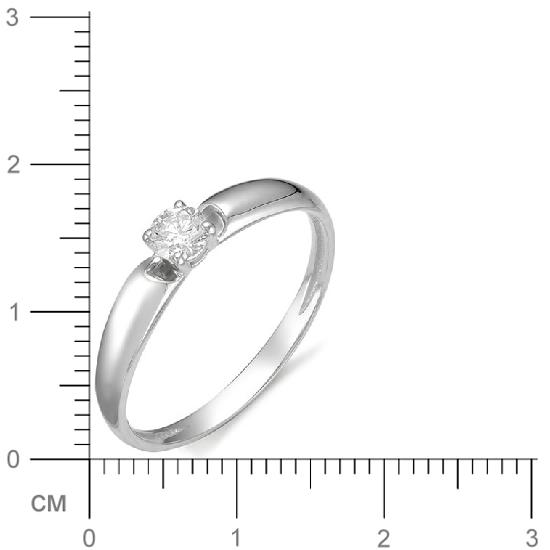 Кольцо с бриллиантом из белого золота (арт. 814031)