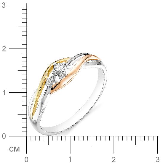 Кольцо с бриллиантом из комбинированного золота (арт. 814084)