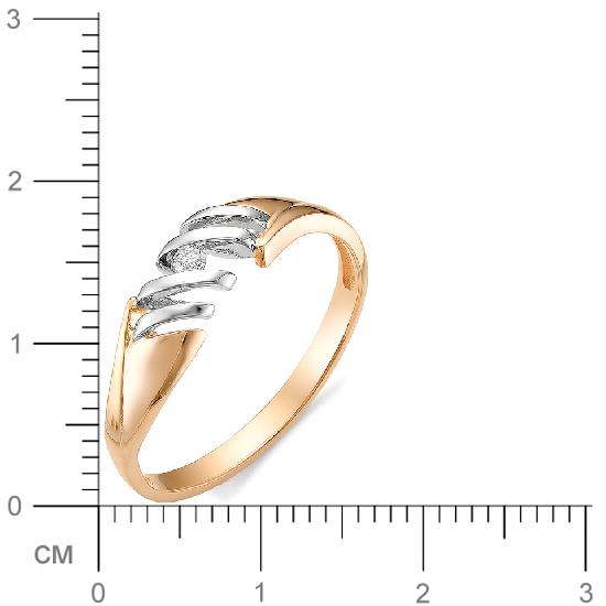 Кольцо с бриллиантом из красного золота (арт. 815297)