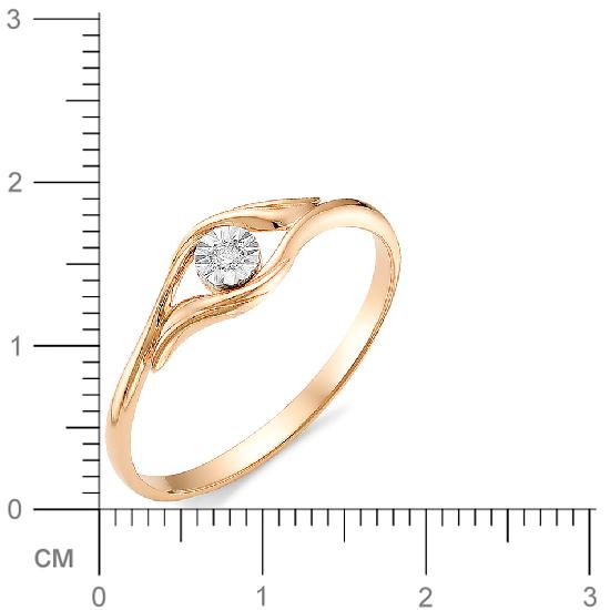Кольцо с бриллиантом из красного золота (арт. 815302)