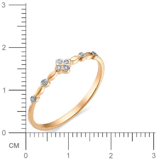 Кольцо с бриллиантами из красного золота (арт. 815325)