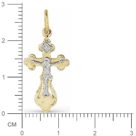 Крестик с бриллиантом из желтого золота 585 пробы (арт. 815467)