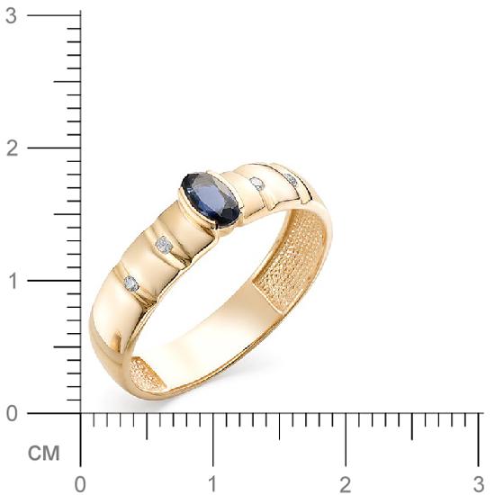 Кольцо с бриллиантами, сапфиром из красного золота 585 пробы (арт. 815751)