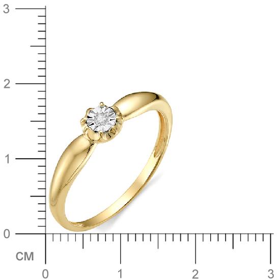 Кольцо с бриллиантом из желтого золота 585 пробы (арт. 815851)
