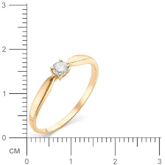 Кольцо с бриллиантом из красного золота (арт. 815926)