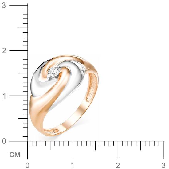 Кольцо с 1 бриллиантом из красного золота (арт. 816227)