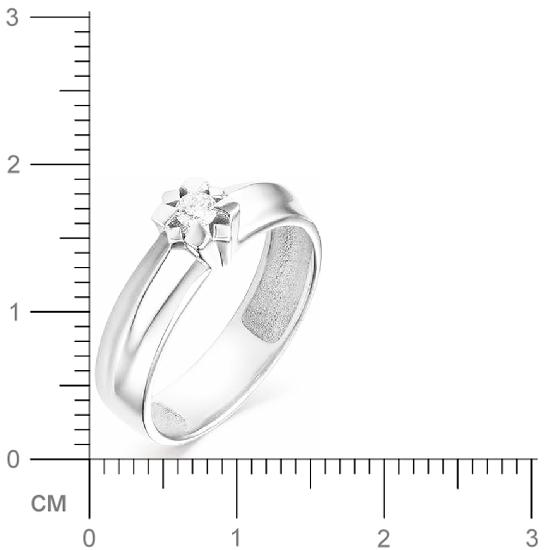 Кольцо Цветок с 1 бриллиантом из белого золота (арт. 816297)