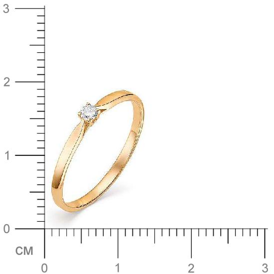 Кольцо с 1 бриллиантом из красного золота (арт. 816388)