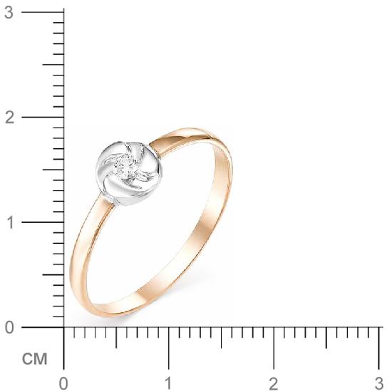 Кольцо Цветок с 1 бриллиантом из красного золота (арт. 816471)