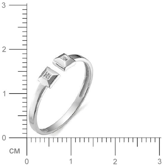 Кольцо с бриллиантами из белого золота (арт. 816496)
