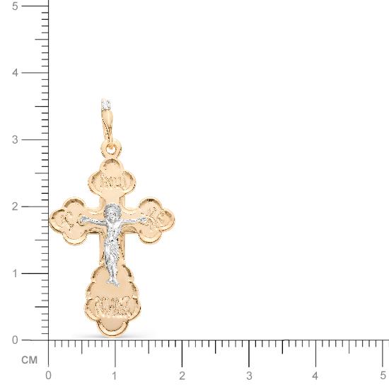 Крестик с бриллиантом из красного золота (арт. 816498)