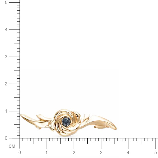 Брошь Цветок с 1 сапфиром из красного золота (арт. 816784)