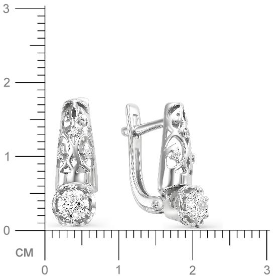 Серьги с 8 бриллиантами из белого золота (арт. 817088)