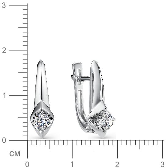 Серьги с 2 бриллиантами из белого золота (арт. 818040)