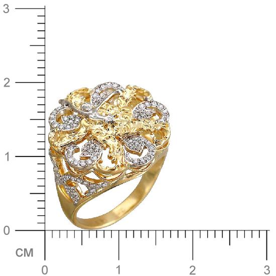 Кольцо Фея с бриллиантами из комбинированного золота 750 пробы (арт. 820003)