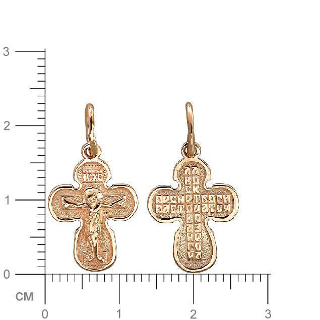 Крестик из красного золота (арт. 820181)