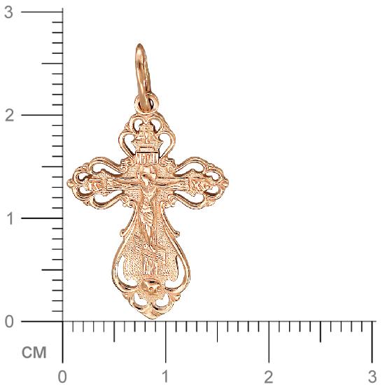 Крестик из красного золота (арт. 820434)