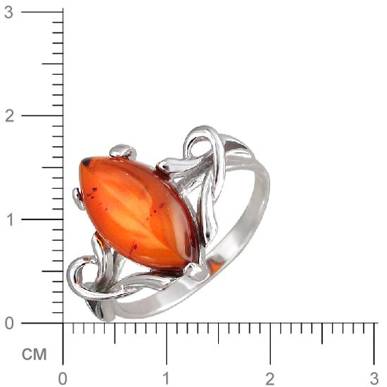 Кольцо с янтарем из серебра (арт. 820460)