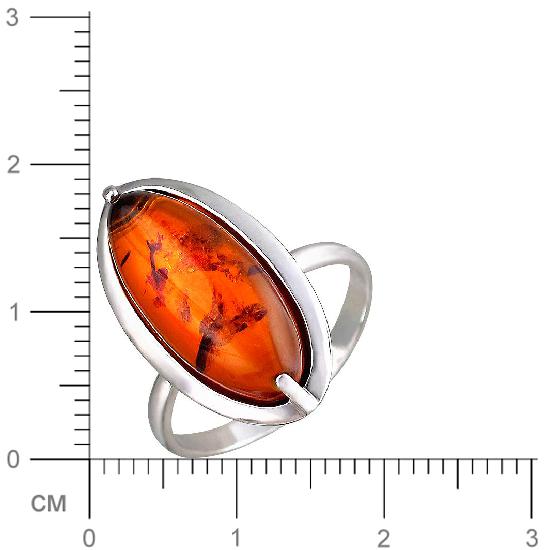 Кольцо с янтарем из серебра (арт. 820485)