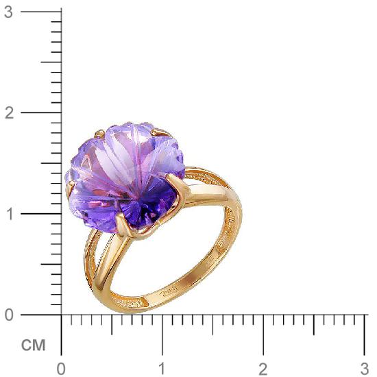 Кольцо Цветок с 1 аметистом из красного золота (арт. 820901)