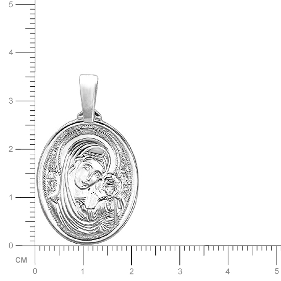Подвеска-иконка "Богородица Казанская" из серебра (арт. 821015)