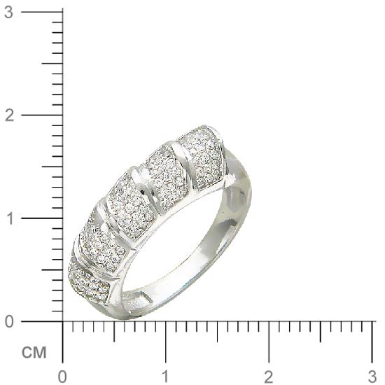 Кольцо с фианитами из серебра (арт. 821037)