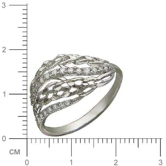 Кольцо с фианитами из серебра (арт. 821108)