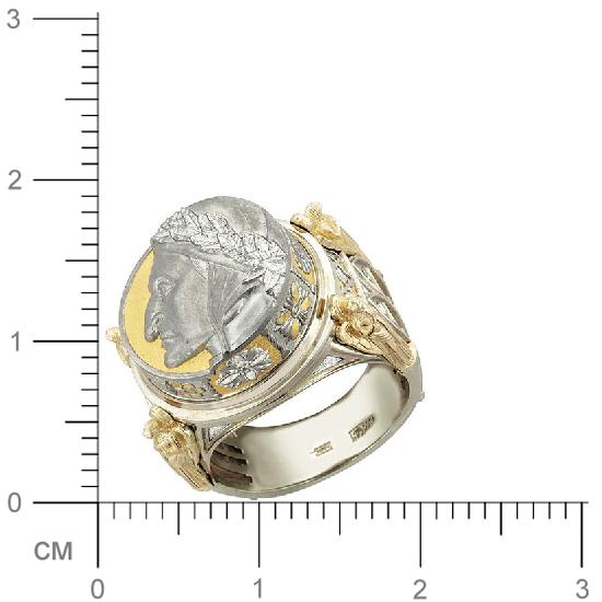 Печатка "Юлий Цезарь" из комбинированного золота (арт. 822103)
