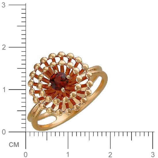Кольцо с гранатом из красного золота (арт. 822892)