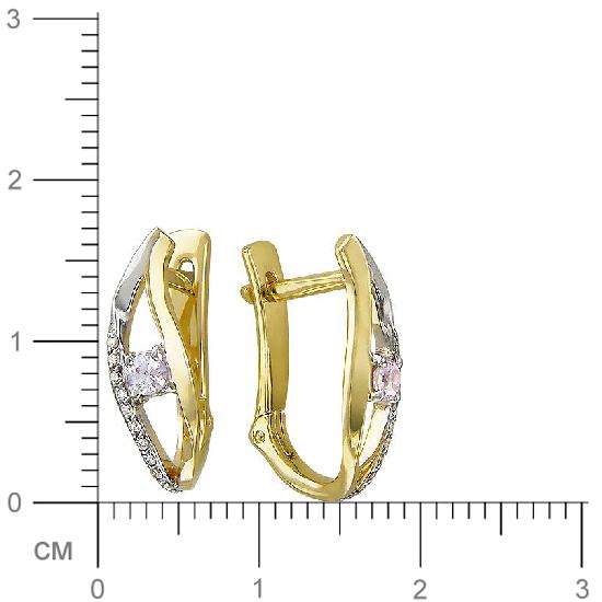 Серьги с бриллиантами, сапфирами из желтого золота (арт. 822982)
