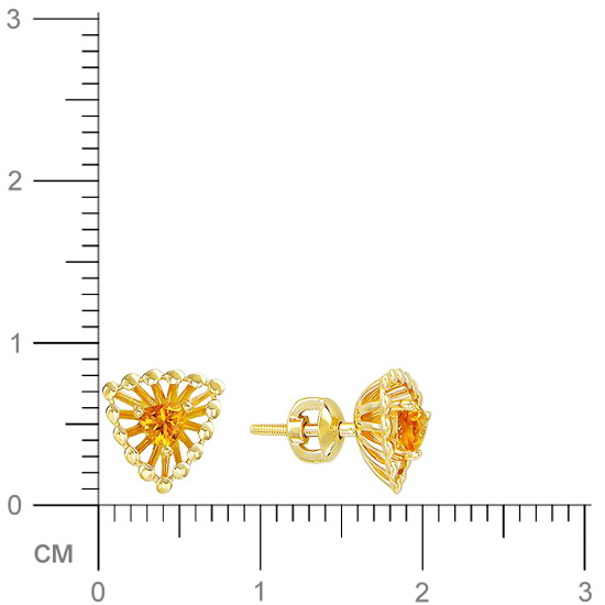 Серьги с цитринами из желтого золота (арт. 823135)