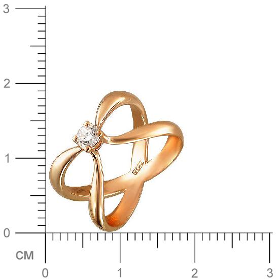 Кольцо с бриллиантом из комбинированного золота (арт. 823292)