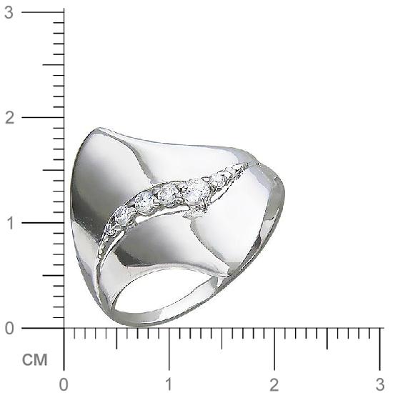 Кольцо с фианитами из серебра (арт. 824600)