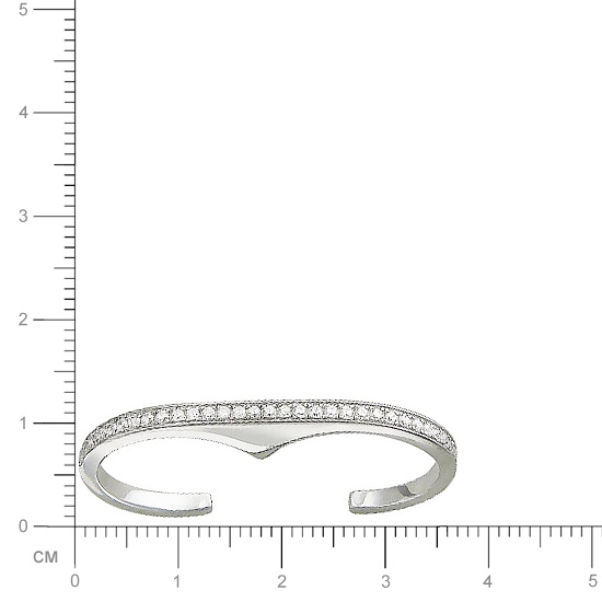 Кольцо на два пальца с фианитами из серебра (арт. 825261)