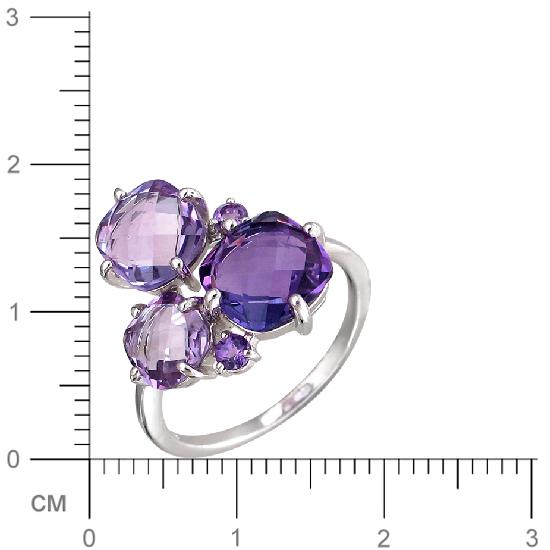 Кольцо с аметистами из серебра (арт. 825512)