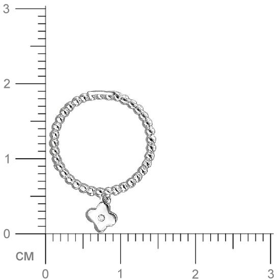 Кольцо с подвеской Цветок с фианитом из серебра (арт. 825984)
