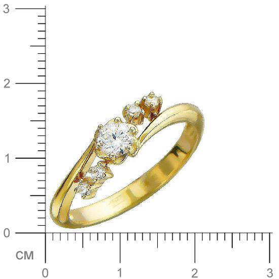 Кольцо с фианитами из желтого золота (арт. 826354)