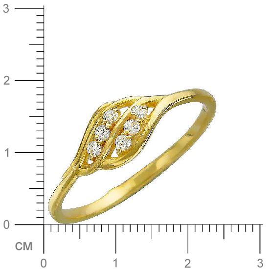 Кольцо с фианитами из желтого золота (арт. 826365)