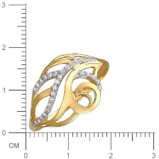 Кольцо с фианитами из желтого золота (арт. 826397)