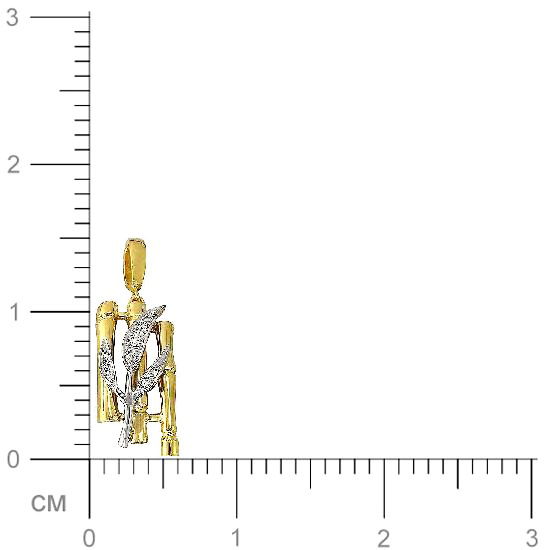 Подвеска Листики с фианитами из комбинированного золота (арт. 826935)
