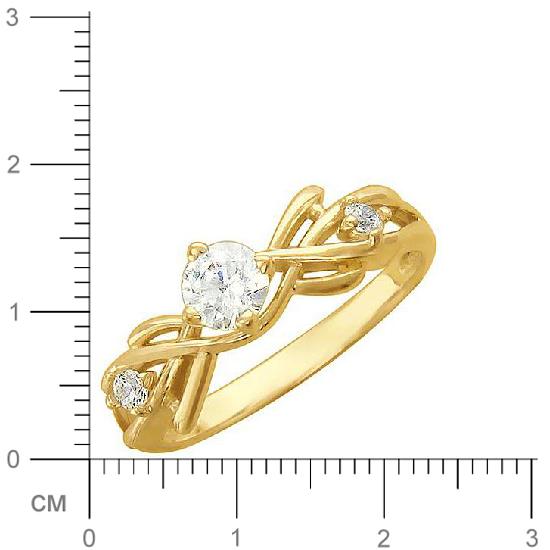 Кольцо с фианитами из желтого золота (арт. 827074)