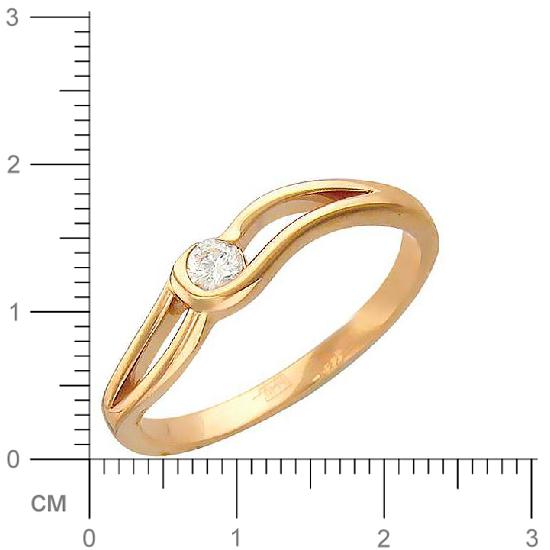 Кольцо с фианитом из красного золота (арт. 827845)