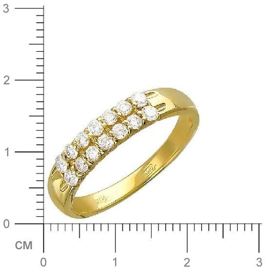 Кольцо с фианитами из желтого золота (арт. 827929)