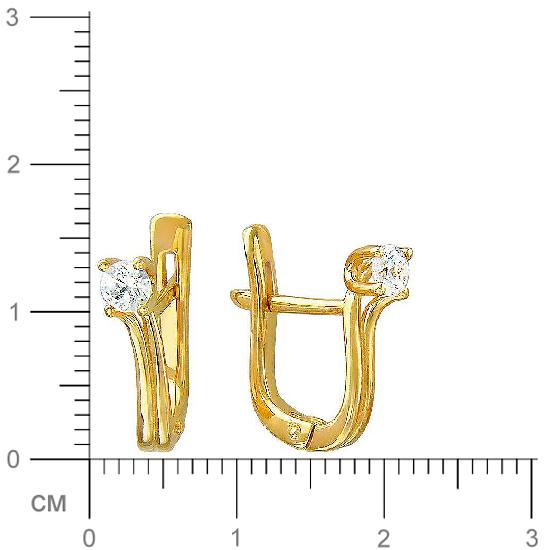 Серьги с фианитами из желтого золота (арт. 827943)