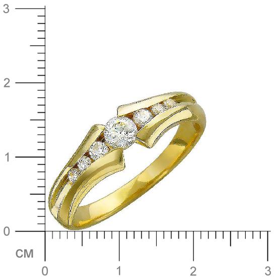 Кольцо с фианитами из желтого золота (арт. 828053)