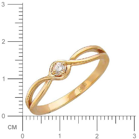 Кольцо с фианитом из красного золота (арт. 828175)